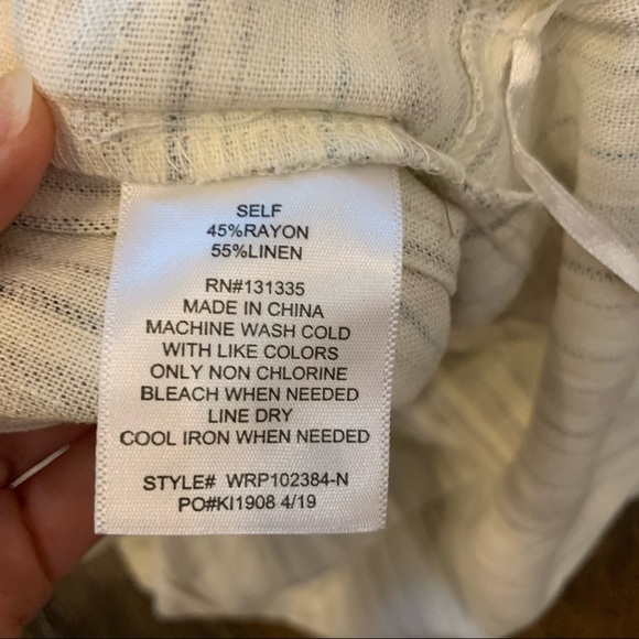 NWT Socialite Stripe Tie Waist Linen Romper SMALL lq171 - Picture 8 of 8